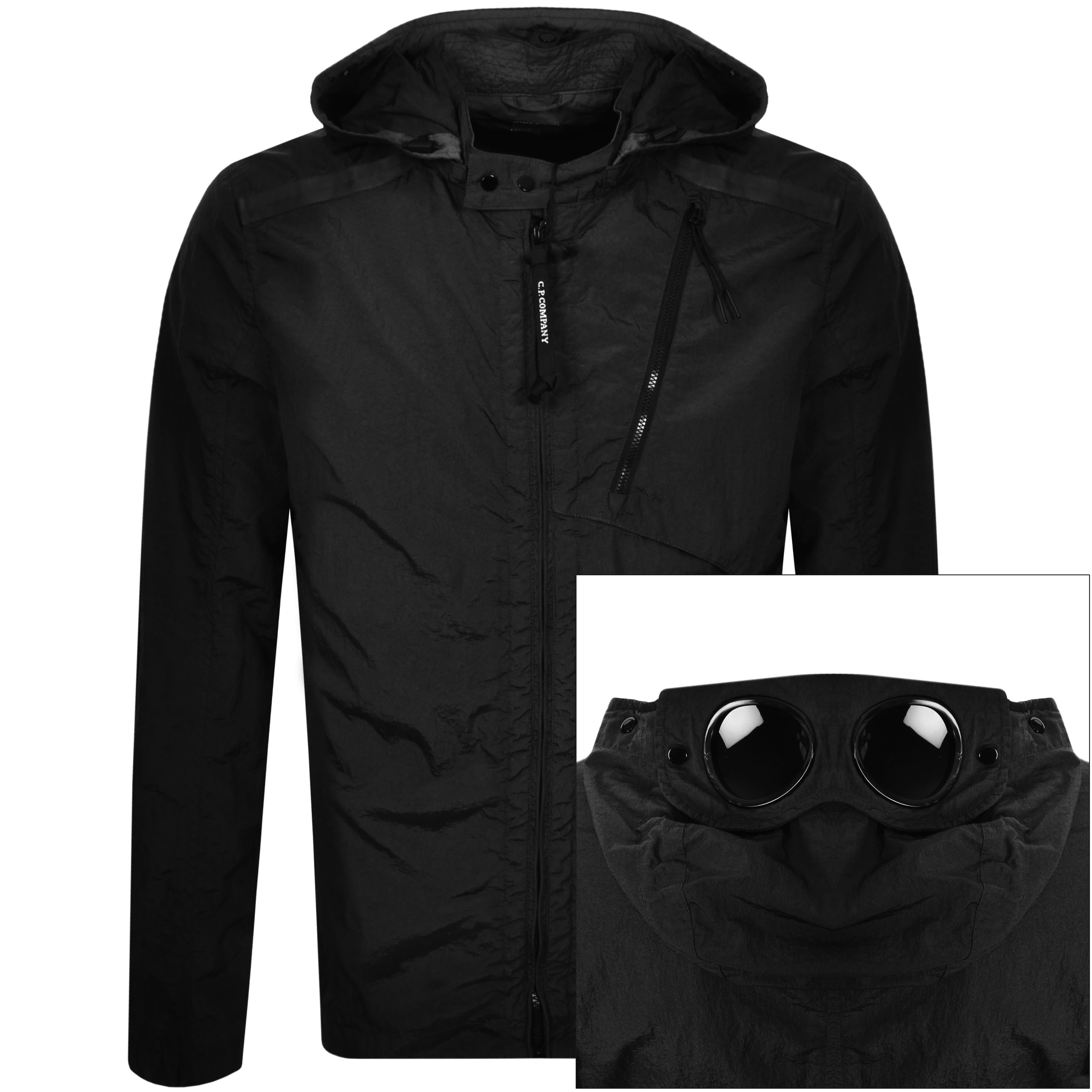 Alternative Image for ProductCP Company Long Sleeved Full Zip Overshirt Black1